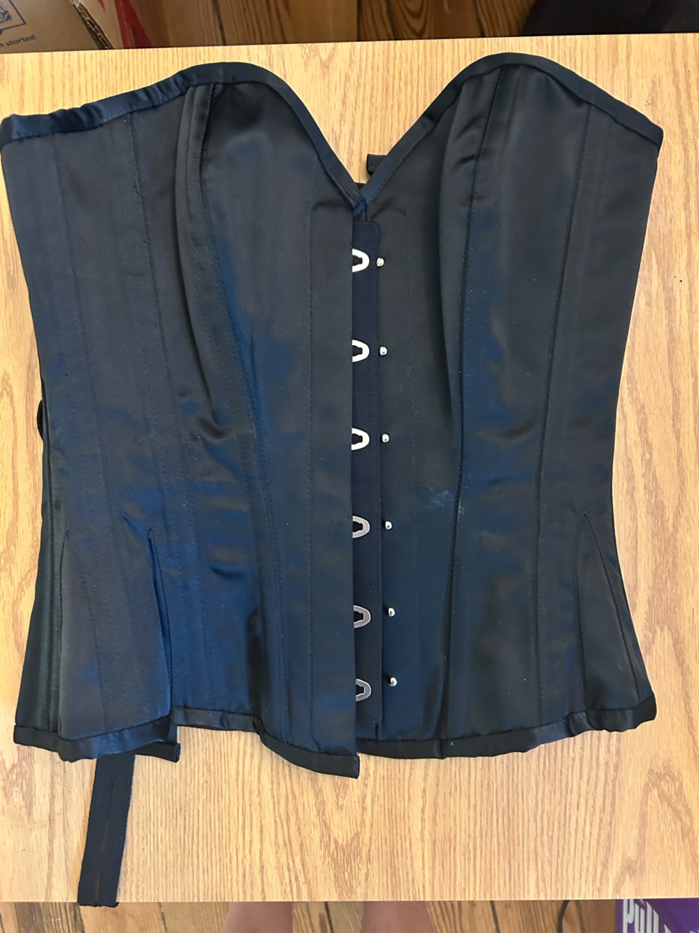 Black Strapless Boned Corset Top